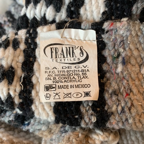 Authentic Handmade Falsa Blanket Made in Mexico neutrals - Picture 6 of 6